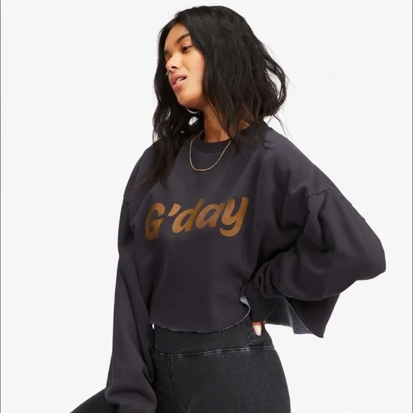 🔆BILLABONG🔆 Hey Gday Cropped Crewneck Sweatshirt - Picture 6 of 12